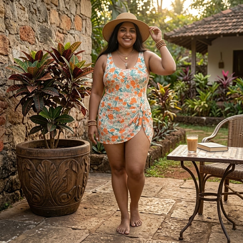 Sunset Bloom Swim Dress